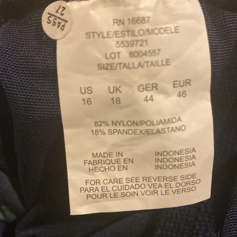 Swim Solutions Navy Floral Women Swim Top - Pink, White, Teal Accents - Picture 7 of 9